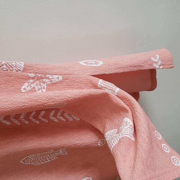 Vintage made USA rock fish print crinkle fabric pant suit/dress Coastal Grandma - Picture 7 of 11